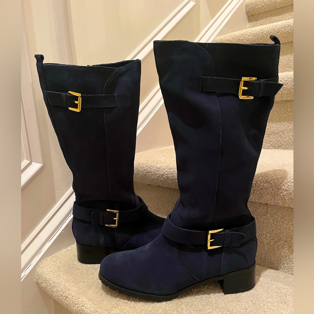 Hot In Hollywood Boots 9.5 Blue Suede